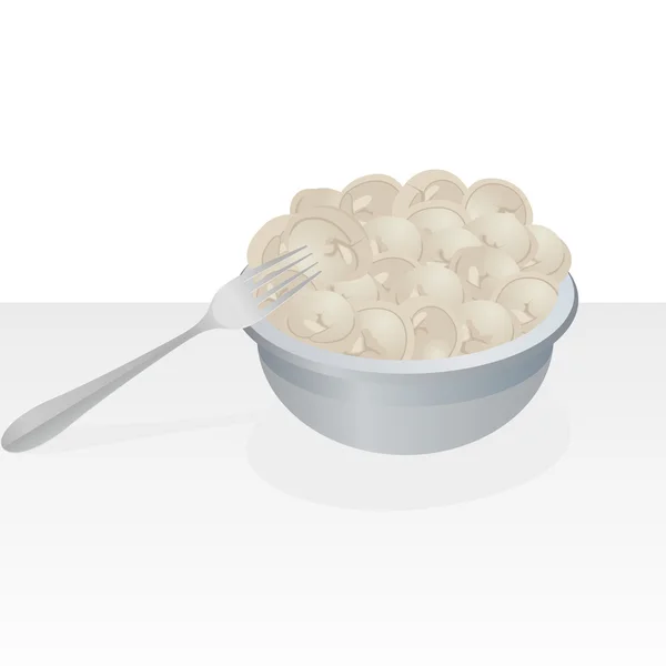 Plato con albóndigas — Vector de stock