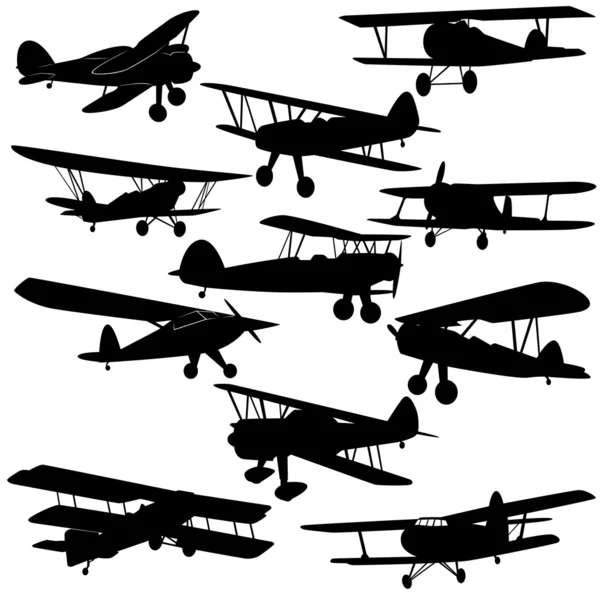 Aviones Vintage — Vector de stock