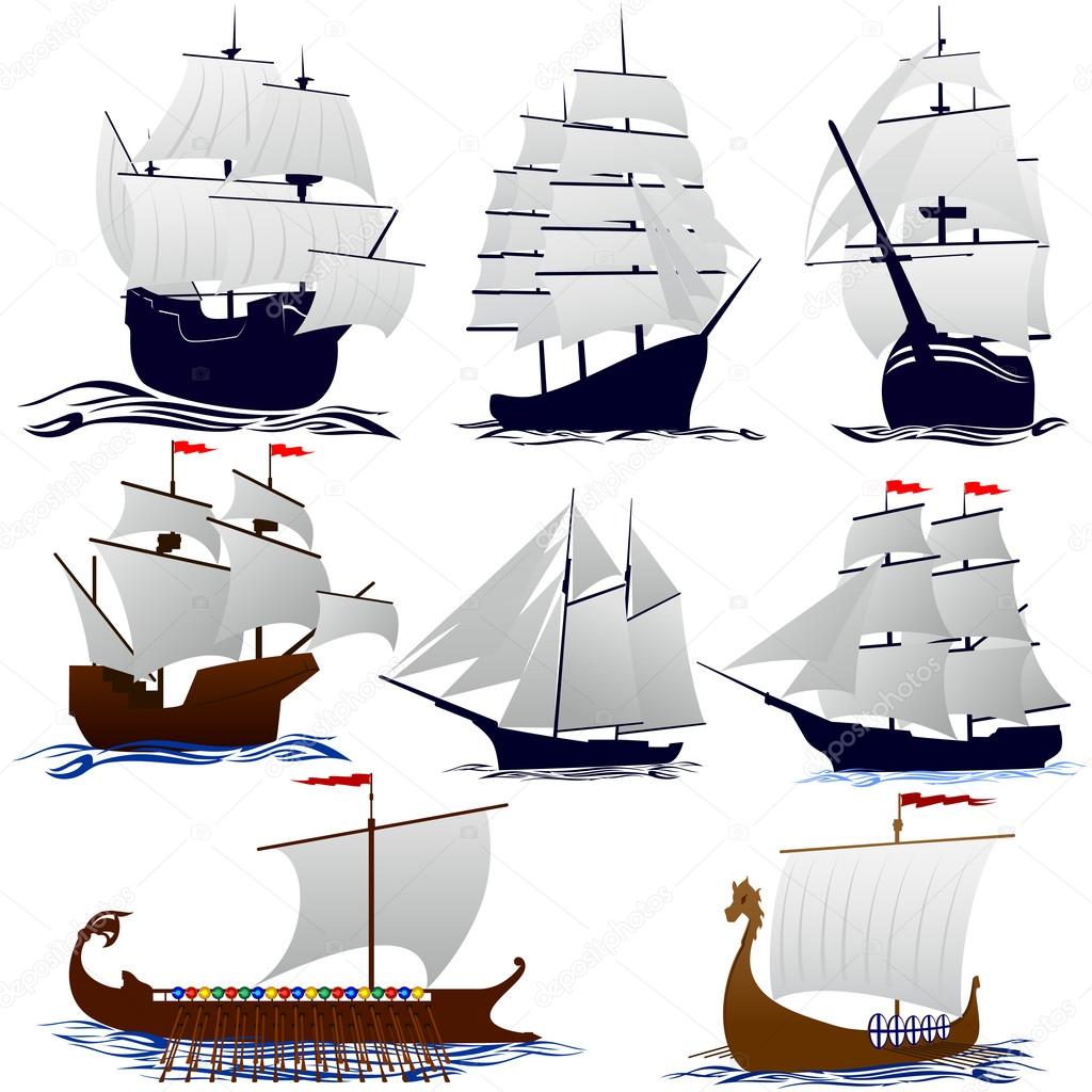 Old sailing ships Stock Vector by ©GUARDING 13125439