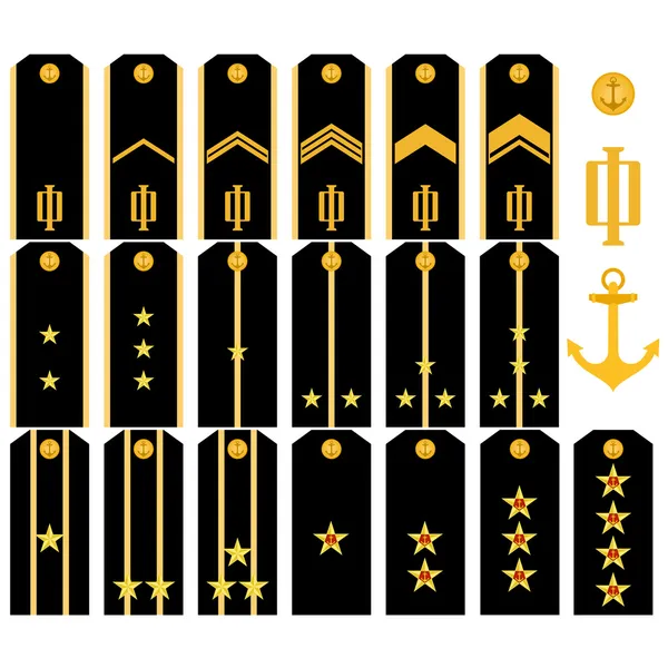 Shoulder straps of the Navy of the Russian Army — Stock Vector