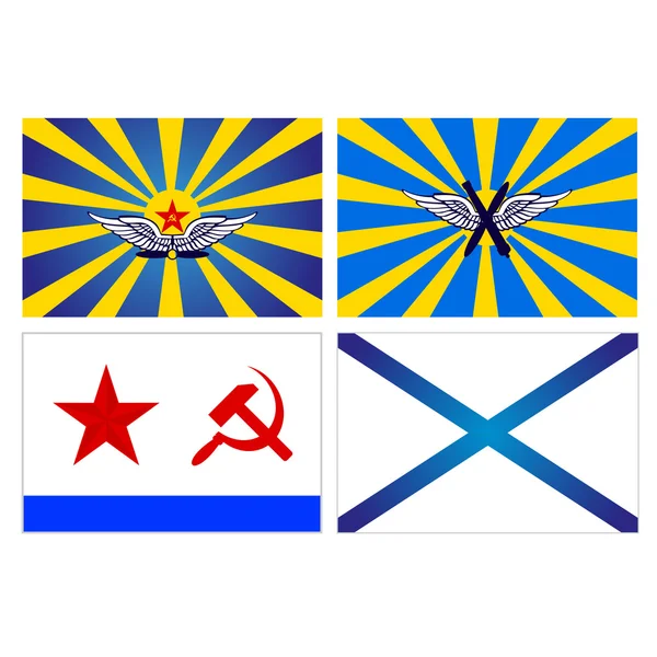Σημαίες από την Πολεμική Αεροπορία και το Ναυτικό της ΕΣΣΔ και της Ρωσίας — Διανυσματικό Αρχείο