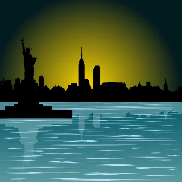 Noche Nueva York — Vector de stock