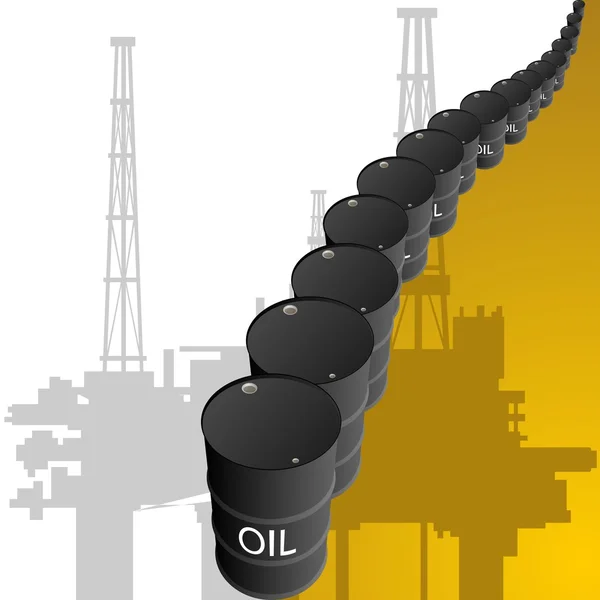 Barrels of oil — Stock Vector