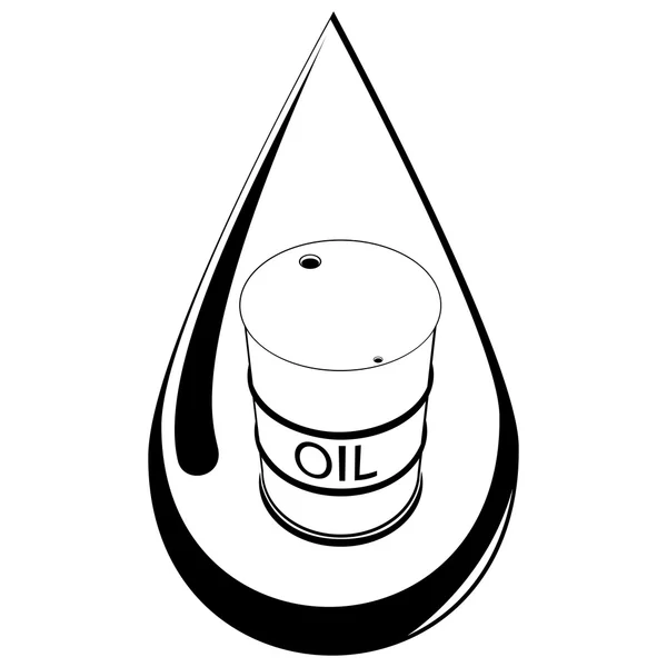 Drop and barrel with oil — 스톡 벡터