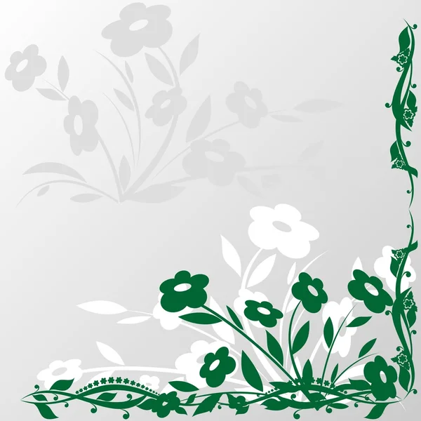 花と抽象的なフレーム — ストックベクタ
