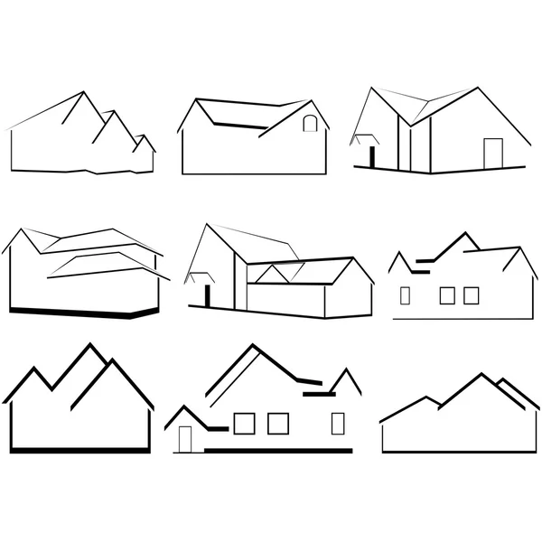 Outlines of houses — Stock Vector