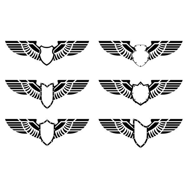 Abstrakte Flügel und Schild — Stockvektor