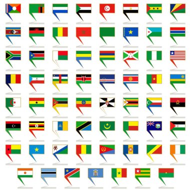 rozetleri ile Afrika bayrakları