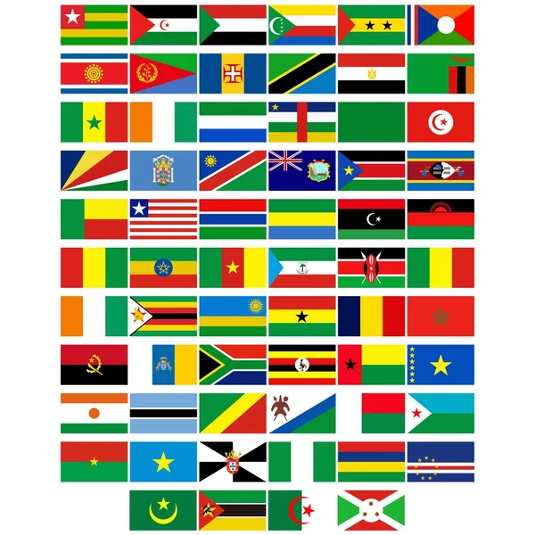 Flaggor av de afrikanska länderna — Stock vektor