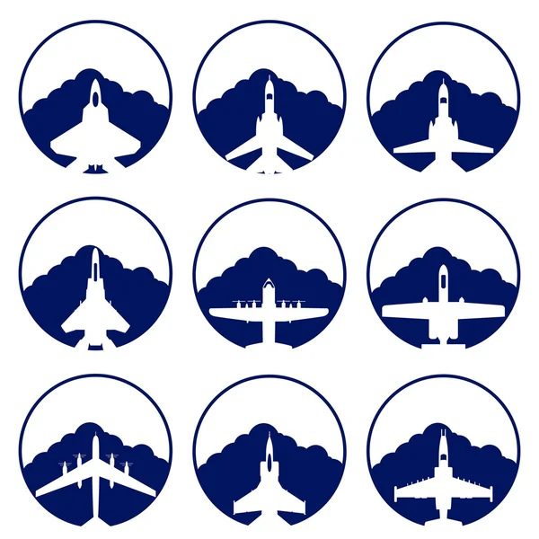 The icons of military aviation — Stock Vector