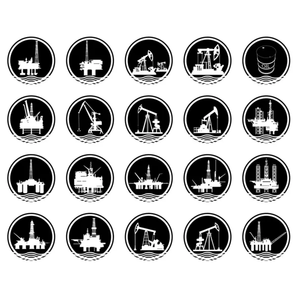 The icons of the oil industry — Stock Vector