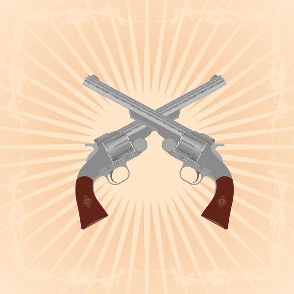 Old revolvers — Stock Vector