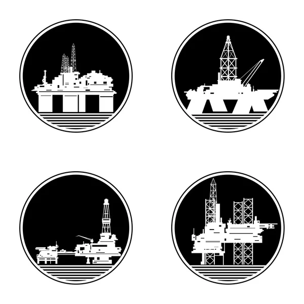 Plataformas petrolíferas 1 — Vetor de Stock