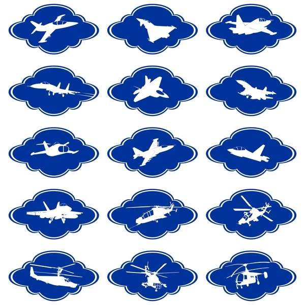 Aviones militares-2 — Vector de stock