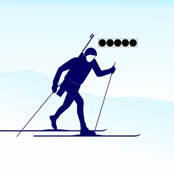 Biathlet — Stockvektor