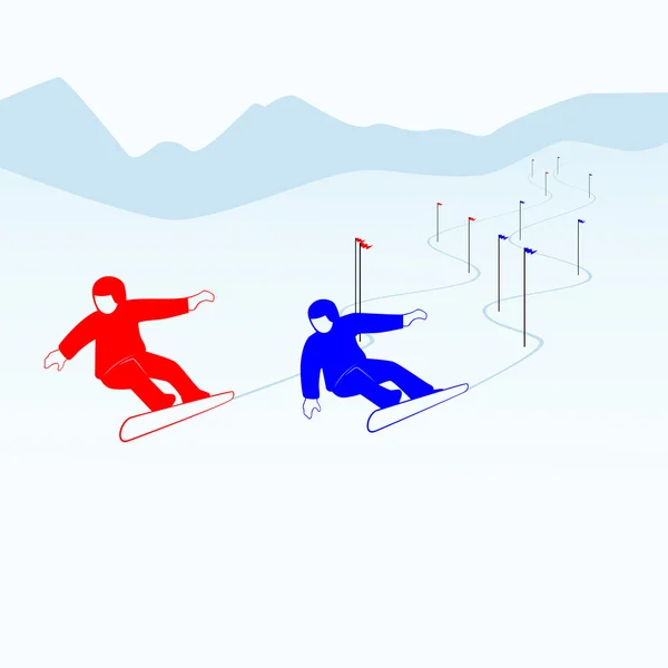 Slalom-1 — Stok Vektör
