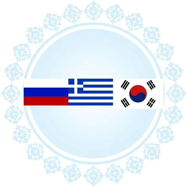 Drapeaux des Jeux Olympiques d'hiver — Image vectorielle