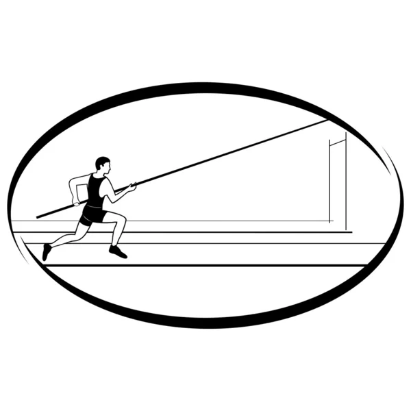 Atletismo. Bóveda de poste-1 — Vector de stock