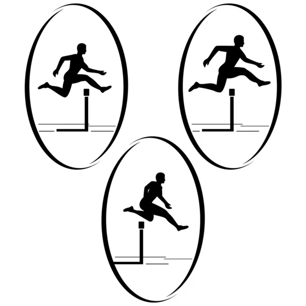 Athlétisme. Obstacles à la course — Image vectorielle