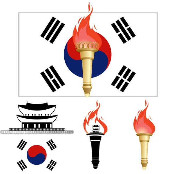 Les Jeux Olympiques en Corée — Image vectorielle