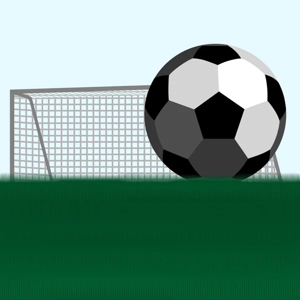 Soccer ball and football goals — Stock Vector