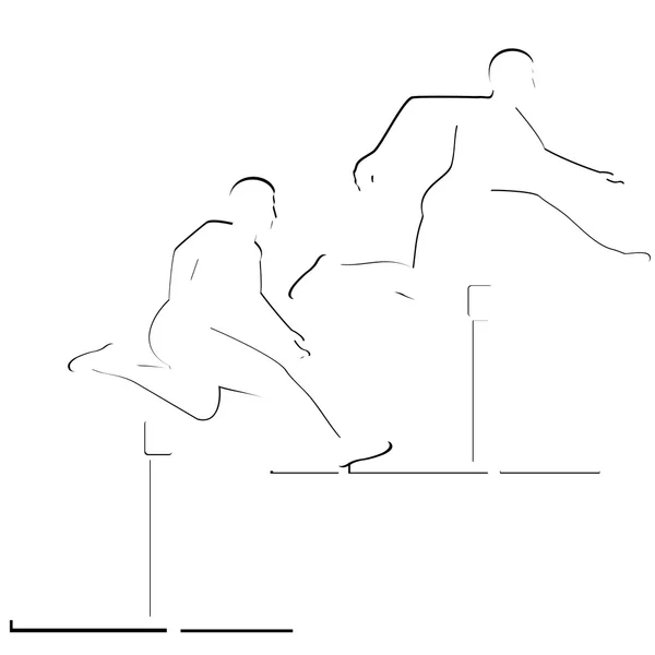 Running hurdles — Stock Vector