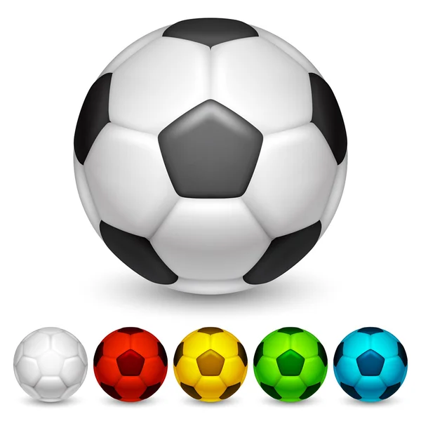 Pelotas de fútbol . — Vector de stock