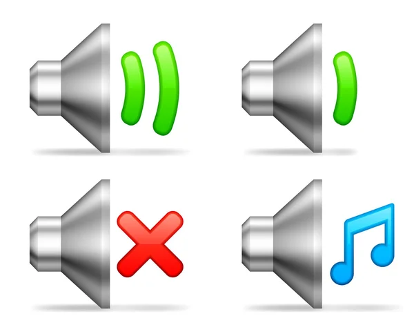 Iconos de volumen de audio . — Vector de stock