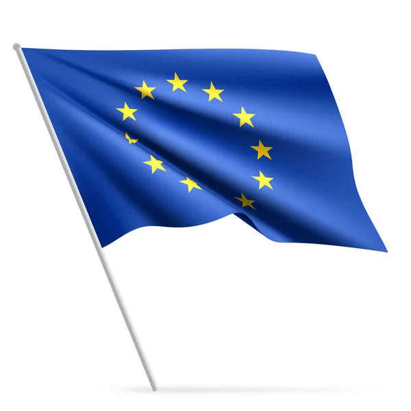 Flaga Unii Europejskiej Białym Tle — Wektor stockowy