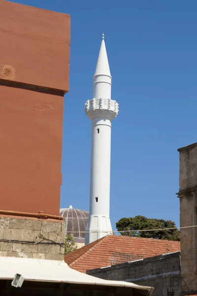 Minarete turco em Rodes — Fotografia de Stock