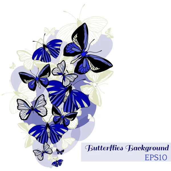 Vector mariposa fondo de color — Vector de stock