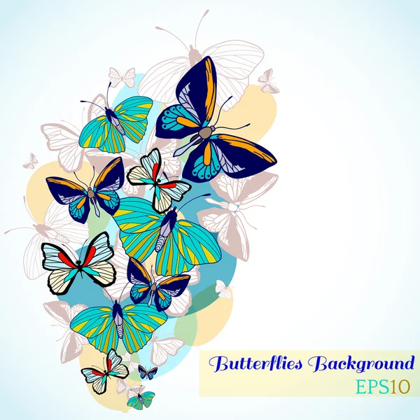 Vector fondo colorido con mariposa — Vector de stock