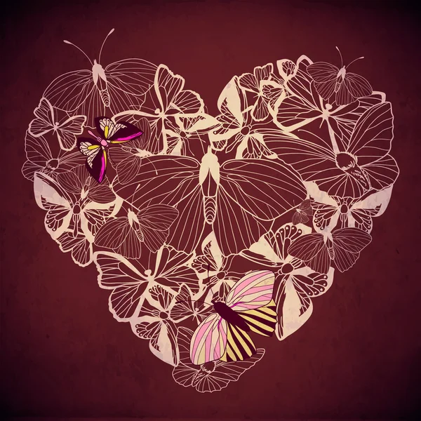 Vettore astratto della farfalla cardiaca . — Vettoriale Stock