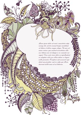 el çizilen çerçeve çiçek, zentangle