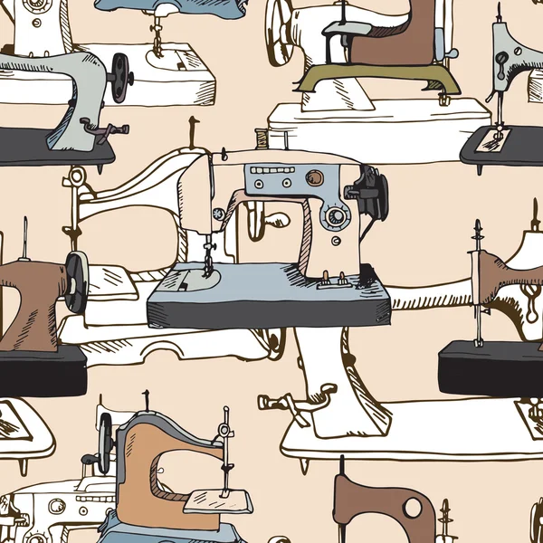 Швейные машины, бесшовный рисунок — стоковый вектор