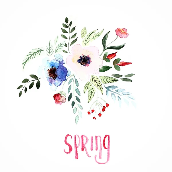 美しい花の水彩画 — ストックベクタ
