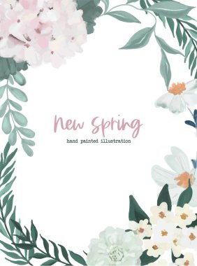 Çiçek desenli, el boyalı çiçekler.