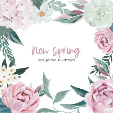 Çiçek desenli, el boyalı çiçekler.