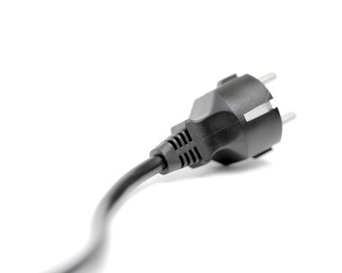 izole siyah elektrik fişi