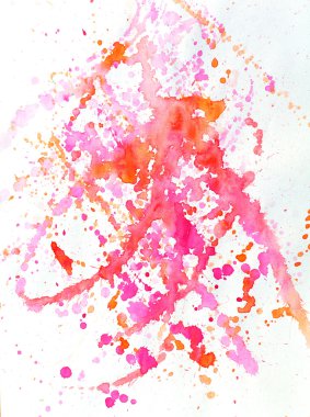 kırmızı sulu boya el boyalı