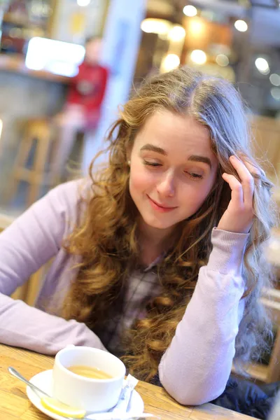 Woman At Cafe — Stock Photo, Image