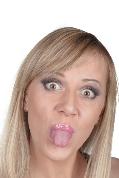 Woman making a funny face