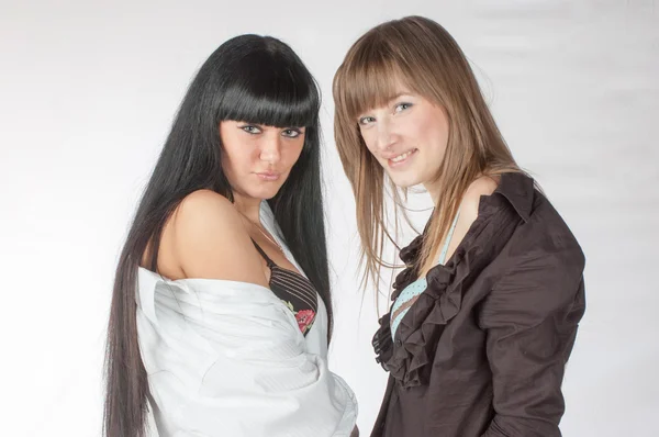 Two Girls Back To Back — Stock Photo, Image