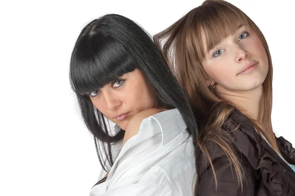 Two Girls Back To Back — Stock Photo, Image