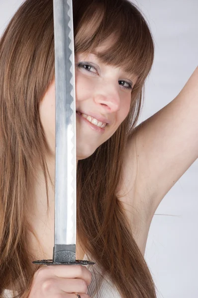 Lady With Sword — Stock Photo, Image