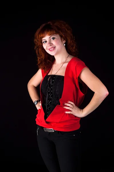 Portret van prachtige redhead — Stockfoto