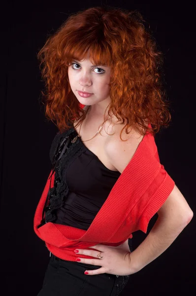 Gyönyörű vörös hajú portréja — Stock Fotó