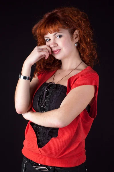 Porträtt av vackra redhead — Stockfoto