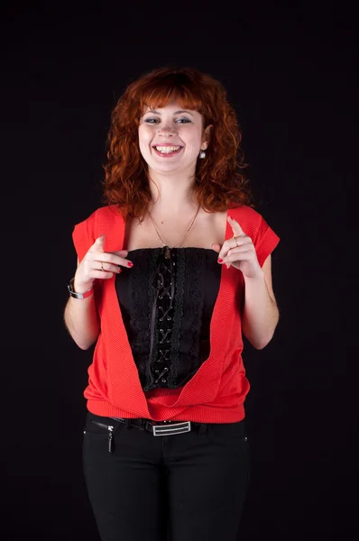 Portret van prachtige redhead — Stockfoto