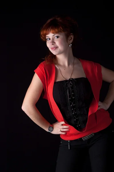 Portret van prachtige redhead — Stockfoto